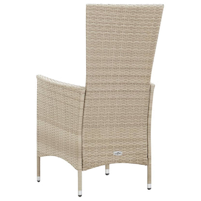 Set da Pranzo da Giardino 9 pz con Cuscini in Polyrattan Beige | homemem39