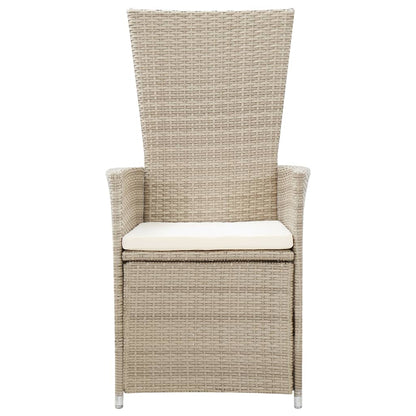 Sedie da Giardino Reclinabili 2 pz con Cuscini Polyrattan Beige | homemem39