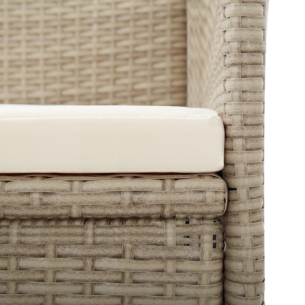 Sedie da Giardino Reclinabili 2 pz con Cuscini Polyrattan Beige | homemem39