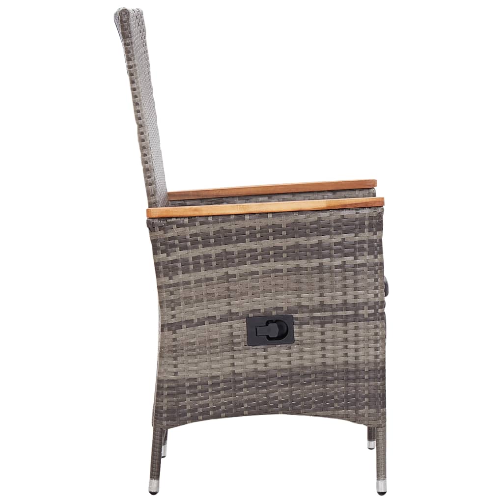 Sedie da Esterno 2 pz con Cuscini in Polyrattan Grigio | homemem39