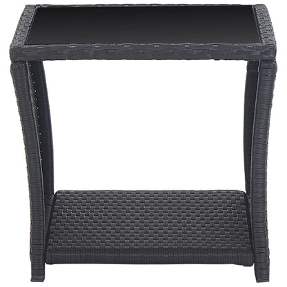 Set da Bistrot 3 pz con Cuscini in Polyrattan Nero | homemem39