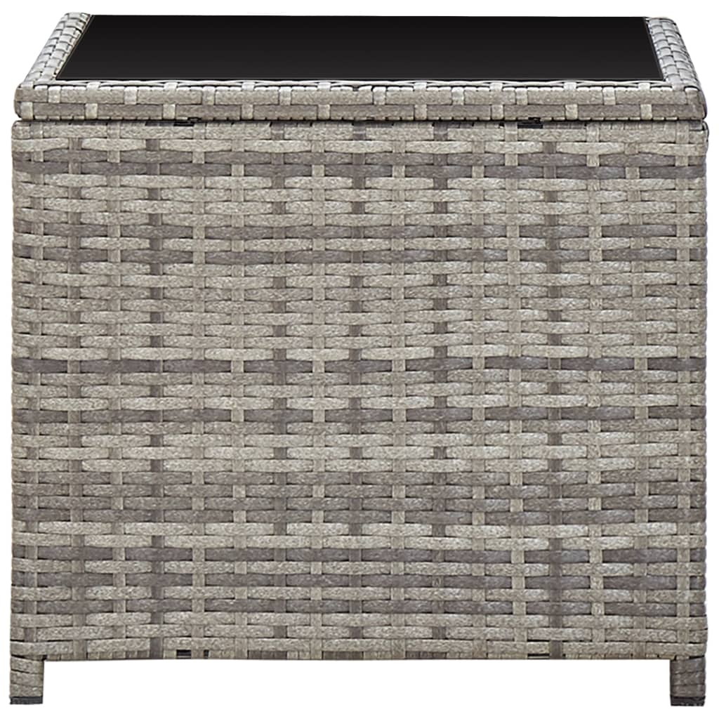 Tavolino da Caffè Grigio 45x45x40 cm in Polyrattan e Vetro | homemem39