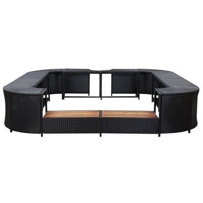 Bordo per Vasca da Spa Quadrato Nero 268x268x55 cm Polyrattan