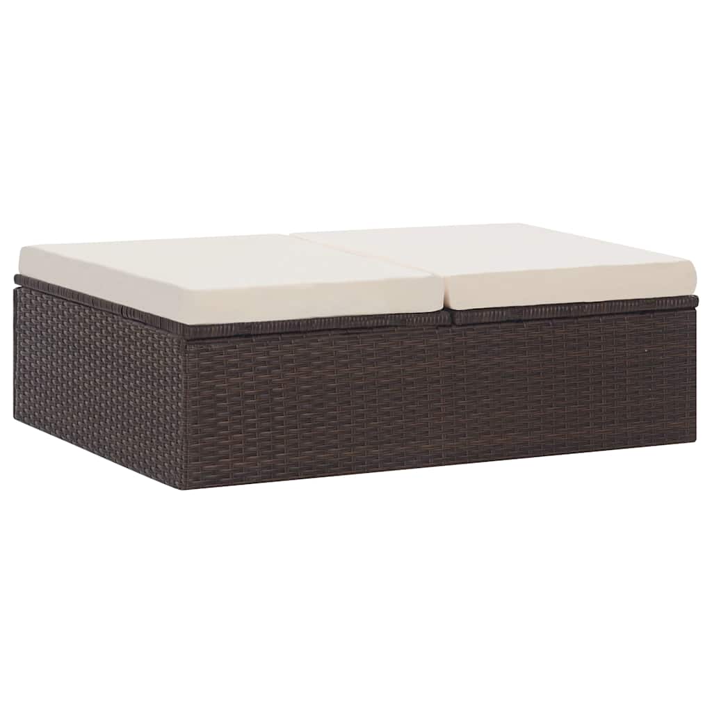Set Divani da Giardino 2 pz con Cuscini in Polyrattan