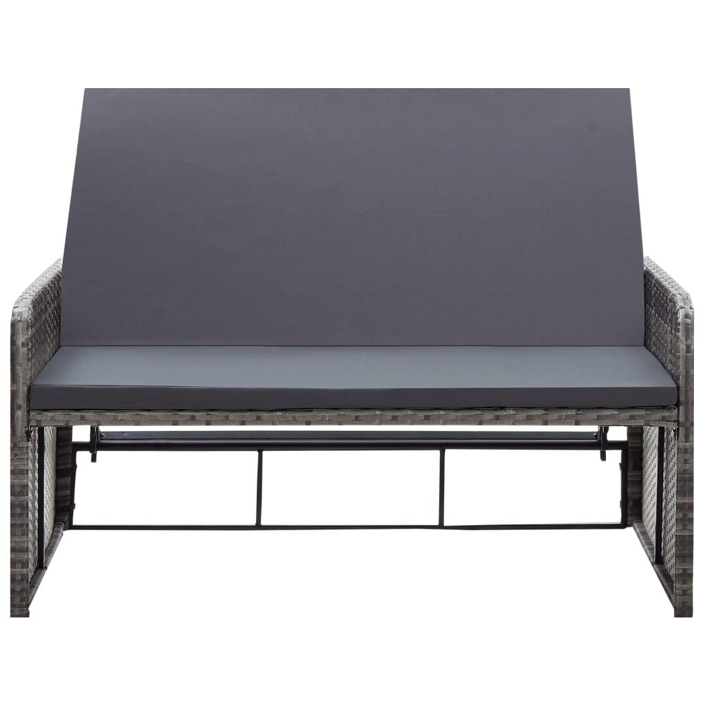 Set Divani da Giardino 2 pz con Cuscini in Polyrattan Grigio - homemem39