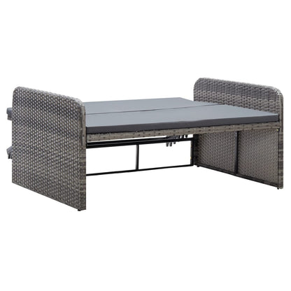 Set Divani da Giardino 2 pz con Cuscini in Polyrattan Grigio - homemem39