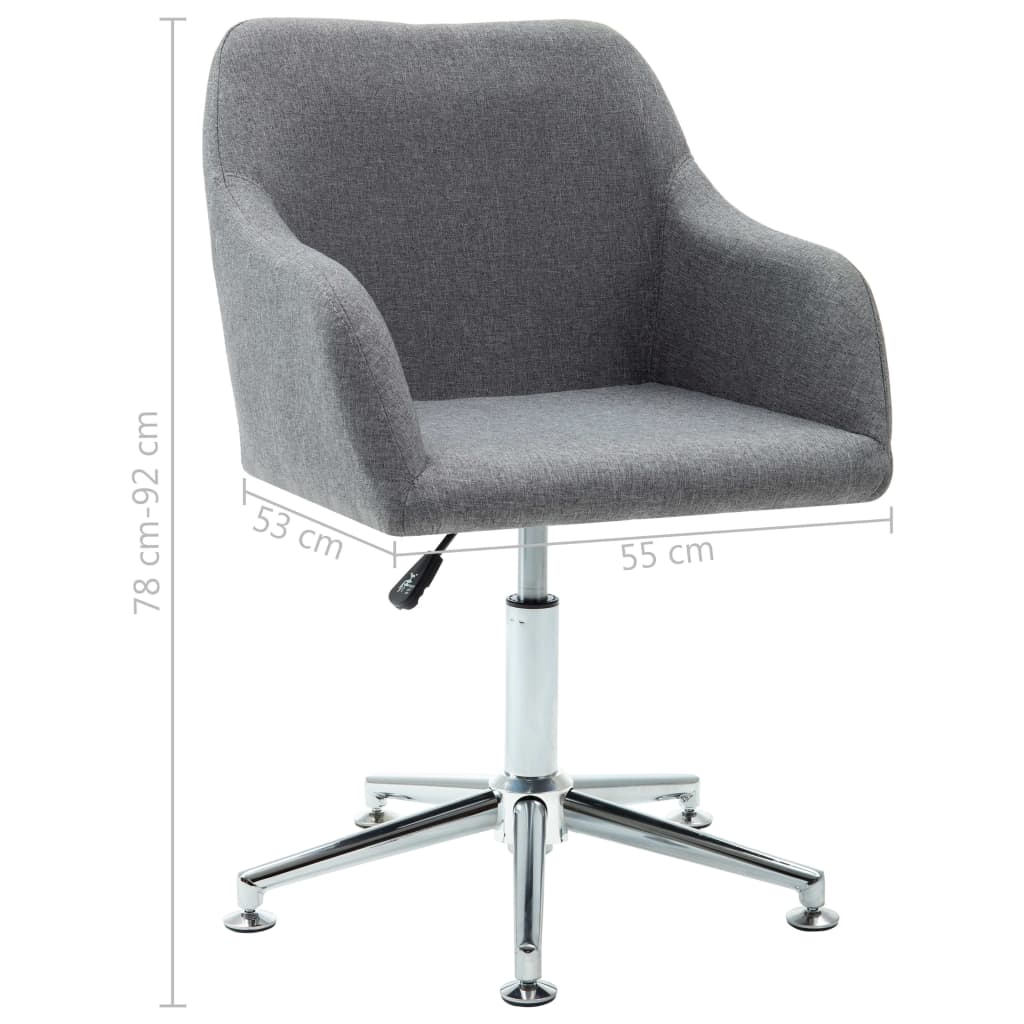 Sedia da Ufficio Girevole Grigio Chiaro in Tessuto | homemem39