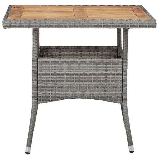 Tavolo da Pranzo Esterno Grigio Polyrattan e Massello d'Acacia - homemem39