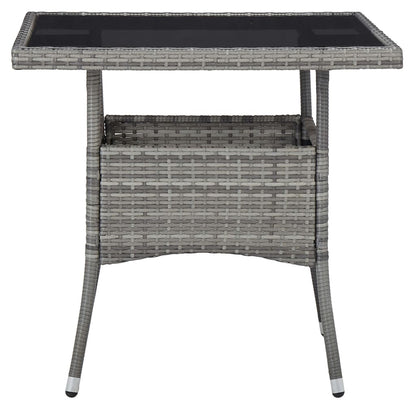 Tavolo da Pranzo per Giardino in Polyrattan Grigio e Vetro | homemem39