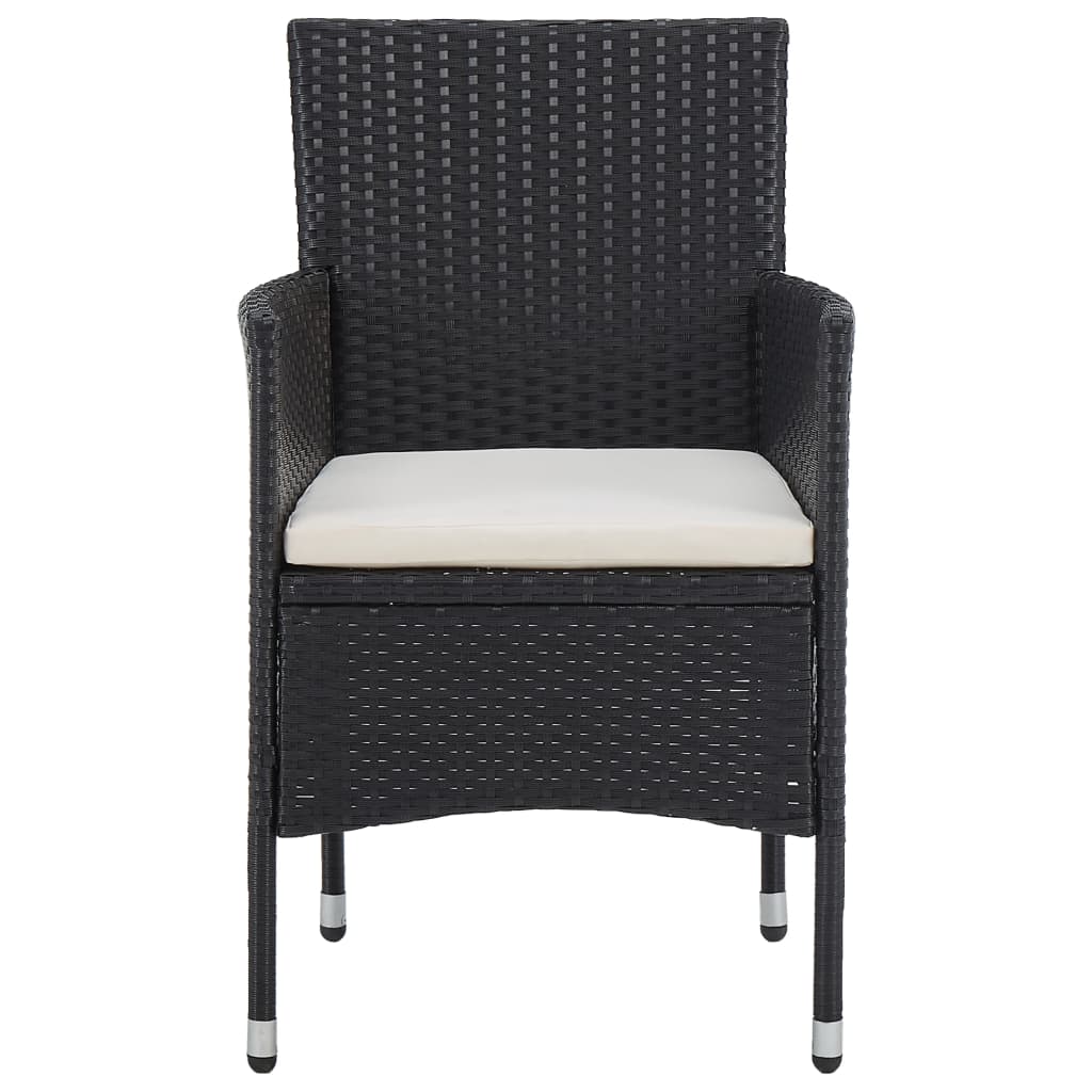 Set Sedie da Pranzo per Giardino 2 Pz in Polyrattan Nero | homemem39