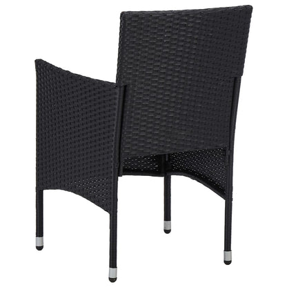 Set Sedie da Pranzo per Giardino 2 Pz in Polyrattan Nero | homemem39