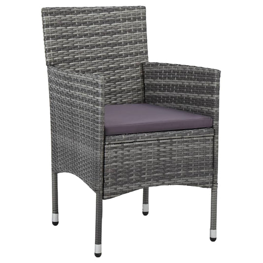 Sedie da Pranzo per Giardino 2 pz in Polyrattan Grigio | homemem39