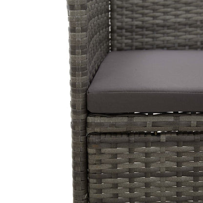 Sedie da Pranzo per Giardino 2 pz in Polyrattan Grigio | homemem39