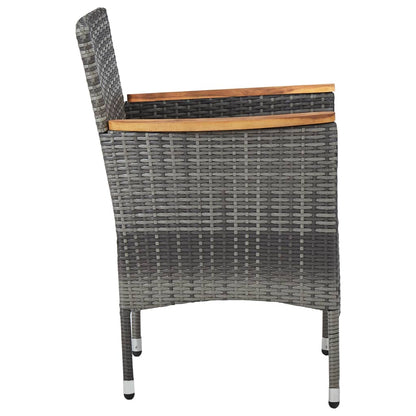 Sedie da Pranzo per Giardino 2 pz in Polyrattan Grigio - homemem39