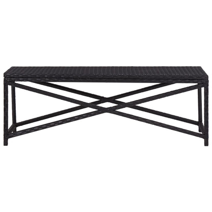 Panchina da Giardino 120 cm in Polyrattan Nero - homemem39
