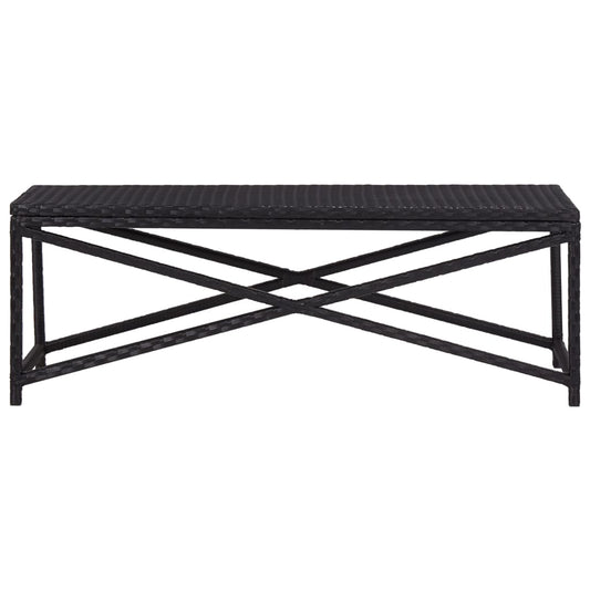 Panchina da Giardino 120 cm in Polyrattan Nero - homemem39