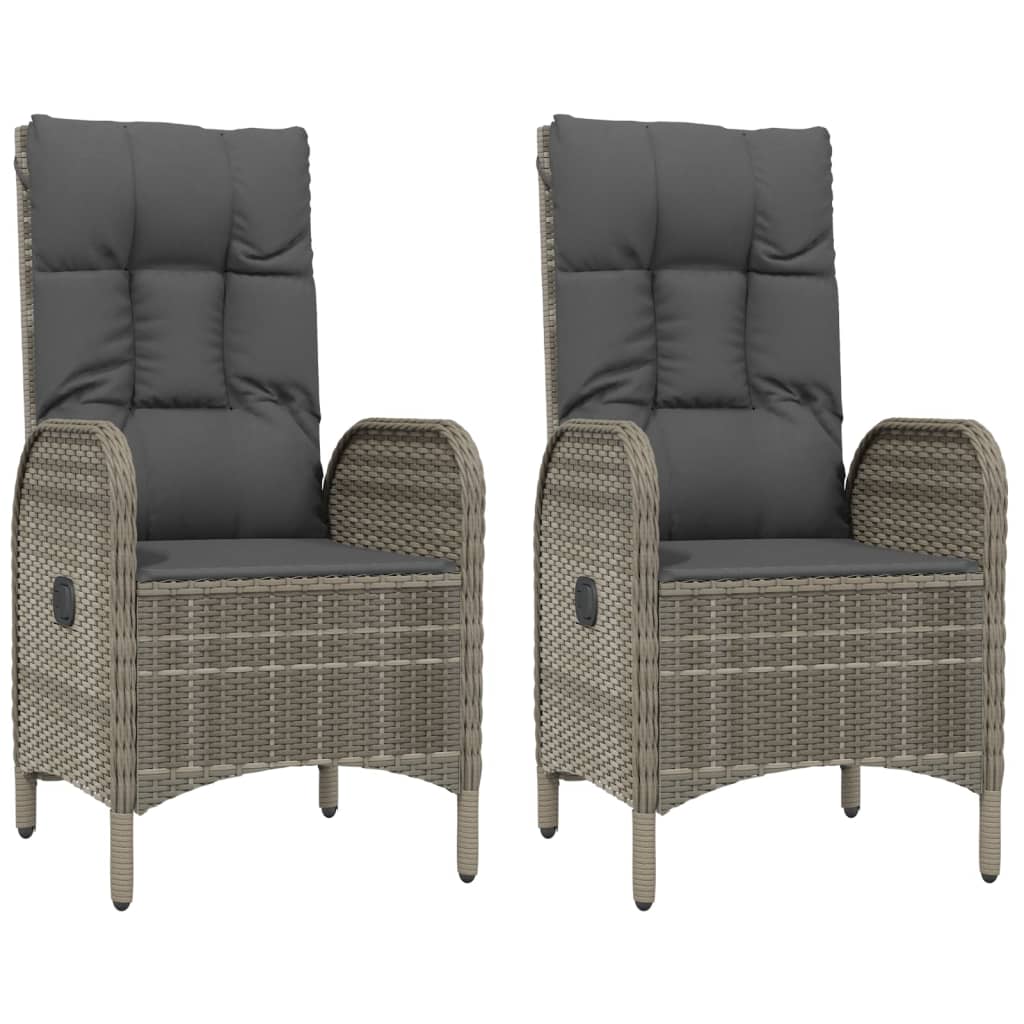 Sedie da Giardino 2 pz in Polyrattan Grigio - homemem39