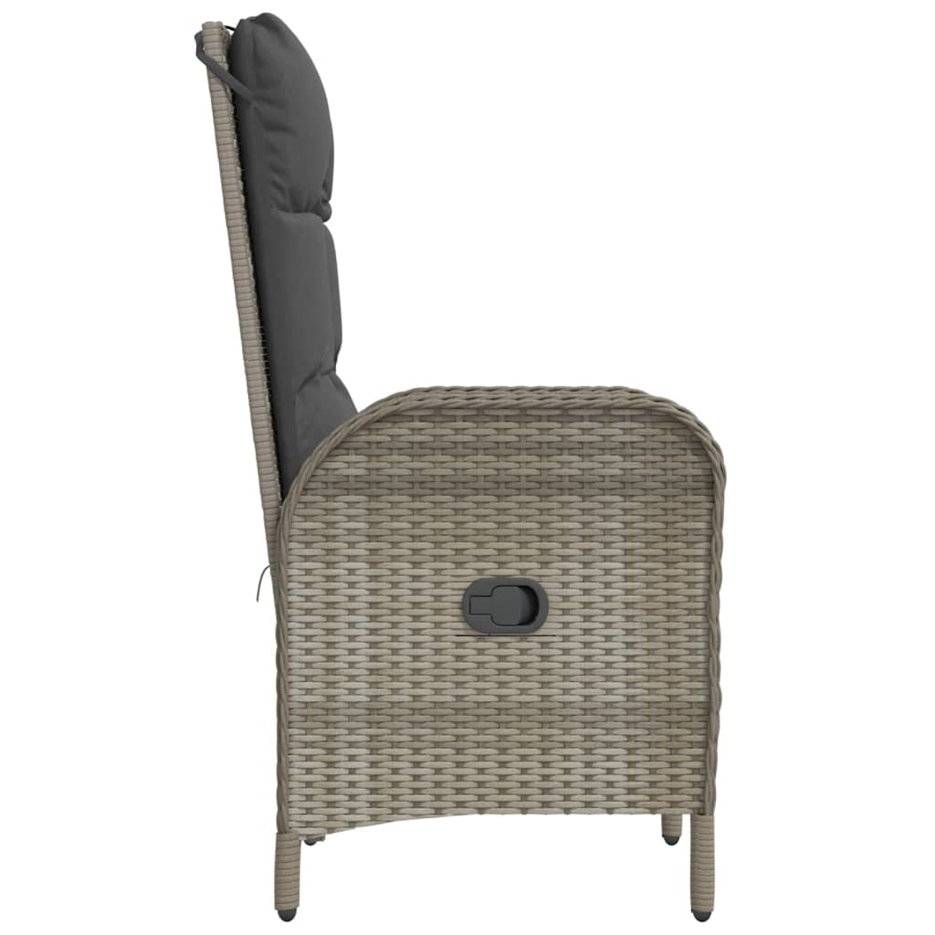Sedie da Giardino 2 pz in Polyrattan Grigio - homemem39