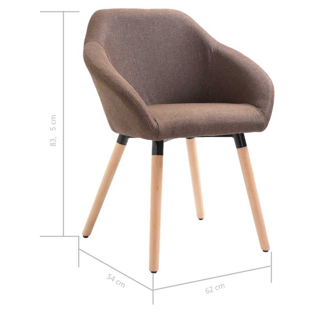 Sedie da Pranzo 6 pz Marroni in Tessuto | homemem39