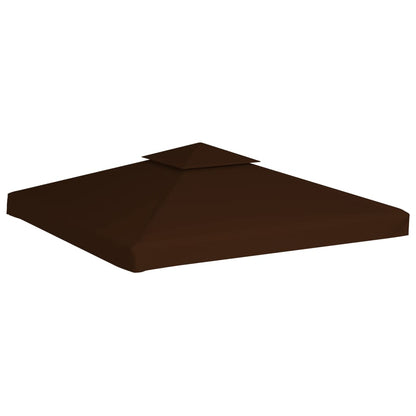 Copertura Superiore per Gazebo a 2 Strati 310g/m² 3x3m Marrone - homemem39