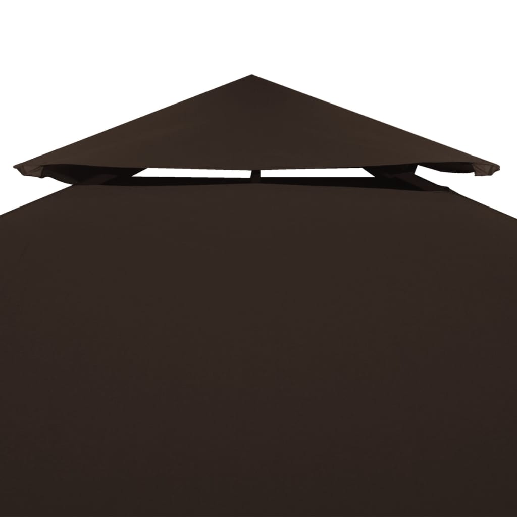 Copertura Superiore per Gazebo a 2 Strati 310g/m² 3x3m Marrone | homemem39