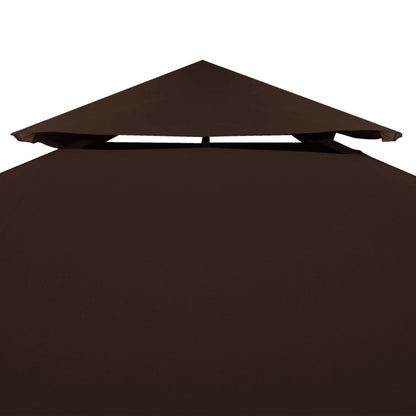 Copertura Superiore per Gazebo a 2 Strati 310g/m² 3x3m Marrone | homemem39