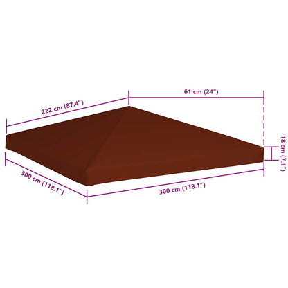 Copertura Superiore Gazebo 310g/m² 3x3 m Terracotta | homemem39