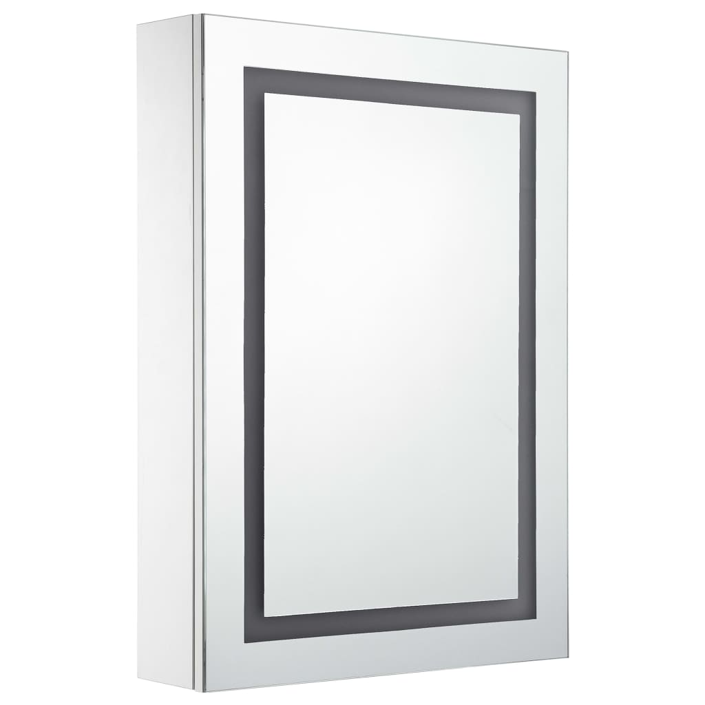 Armadietto Bagno con Specchio e LED 50x13x70 cm | homemem39