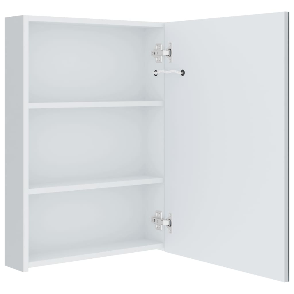 Armadietto Bagno con Specchio e LED 50x13x70 cm | homemem39