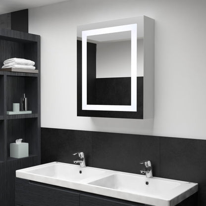 Armadietto Bagno con Specchio e LED 50x13x70 cm | homemem39