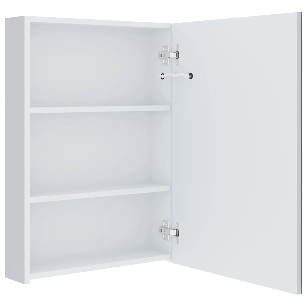 Armadietto Bagno con Specchio e LED 50x13x70 cm | homemem39