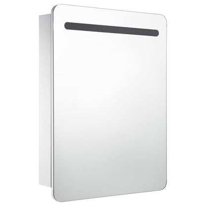Armadietto Bagno con Specchio e LED 60x11x80 cm | homemem39
