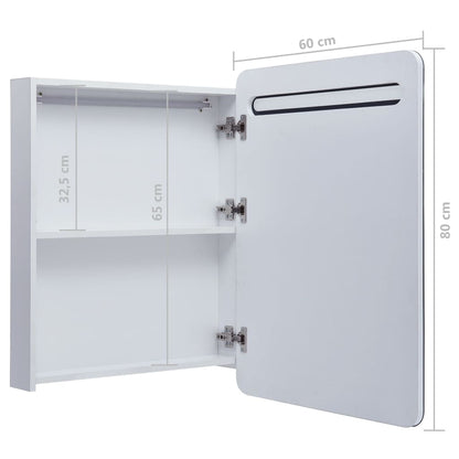 Armadietto Bagno con Specchio e LED 60x11x80 cm | homemem39