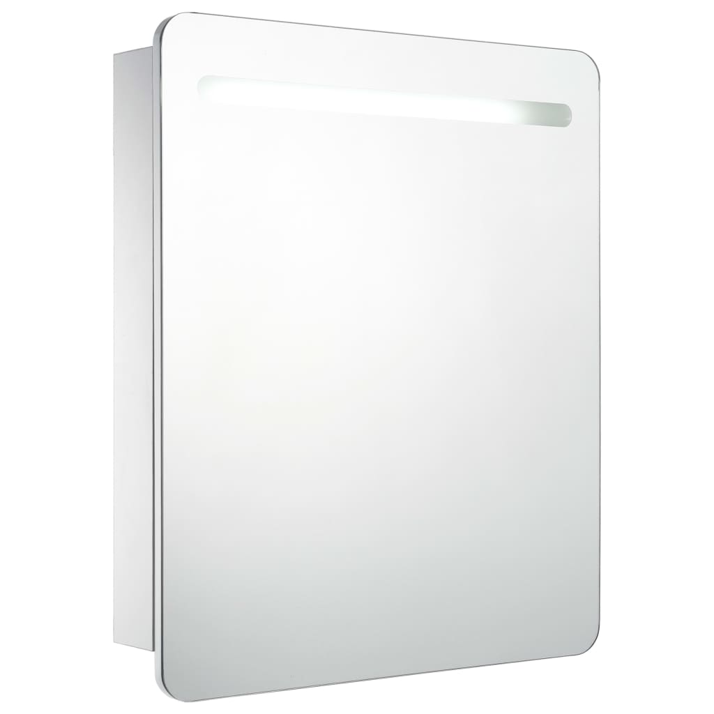 Armadietto Bagno con Specchio e LED 68x9x80 cm | homemem39