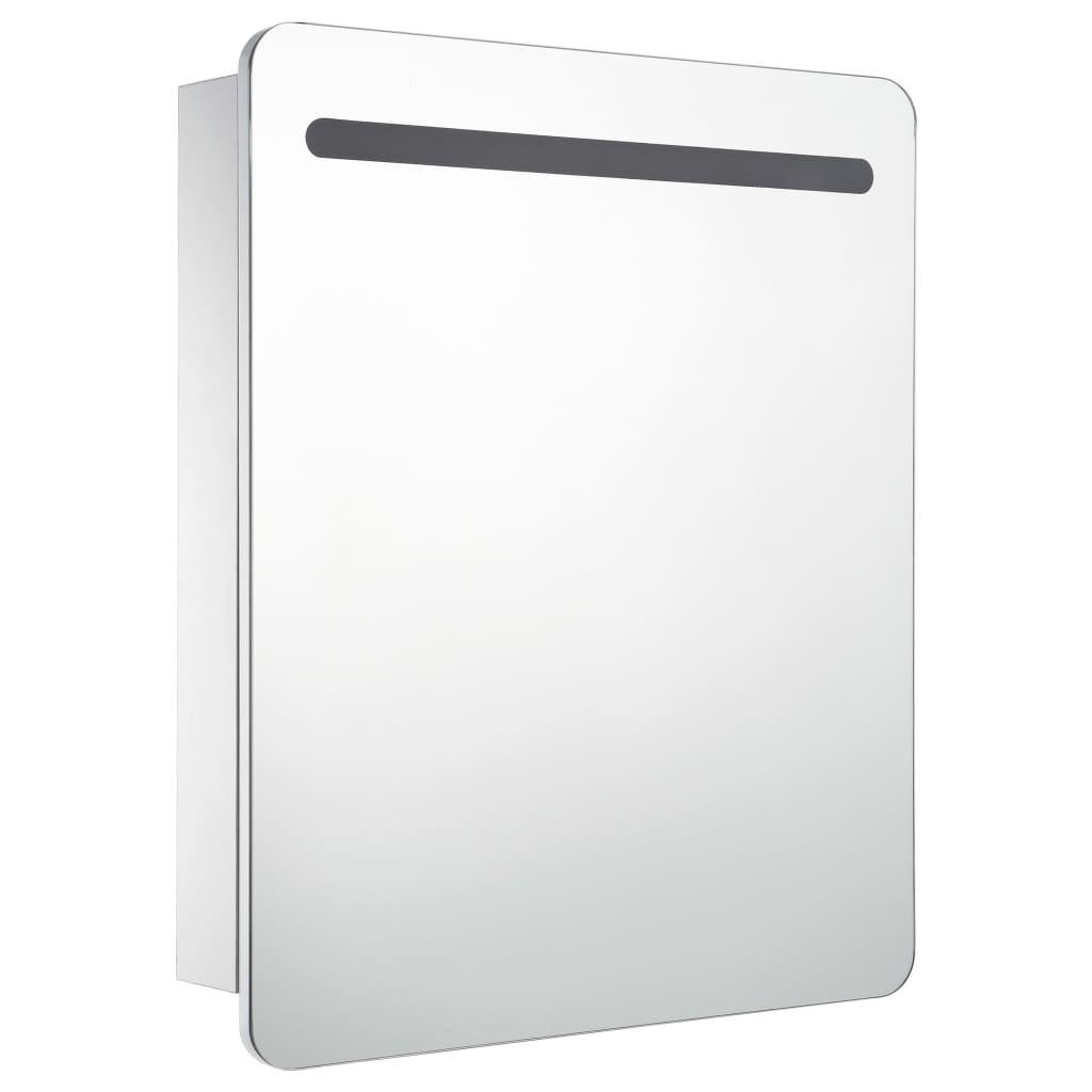 Armadietto Bagno con Specchio e LED 68x9x80 cm | homemem39