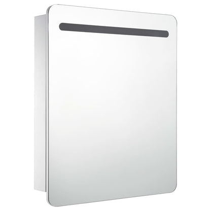 Armadietto Bagno con Specchio e LED 68x9x80 cm | homemem39