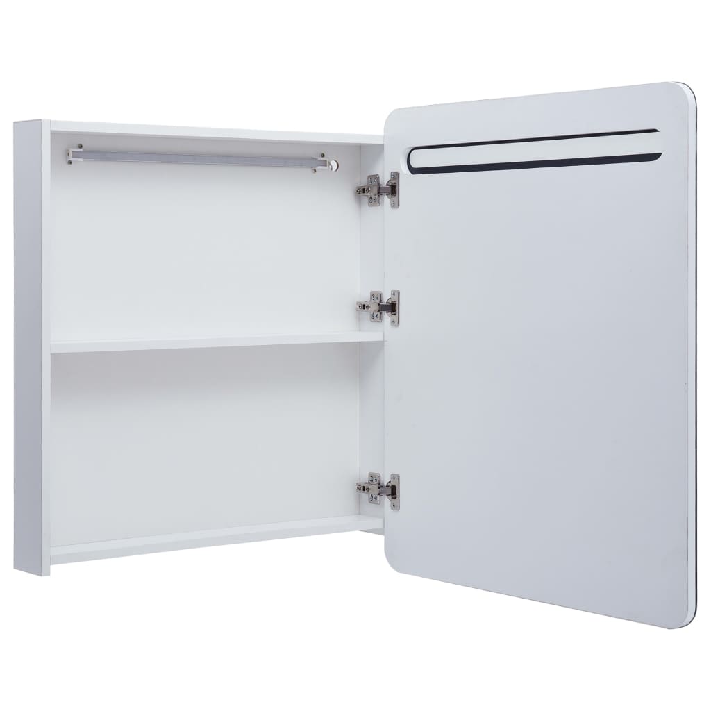 Armadietto Bagno con Specchio e LED 68x9x80 cm | homemem39