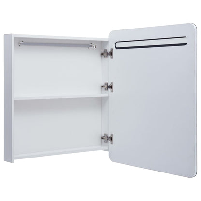 Armadietto Bagno con Specchio e LED 68x9x80 cm | homemem39