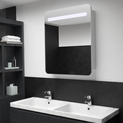 Armadietto Bagno con Specchio e LED 68x9x80 cm | homemem39