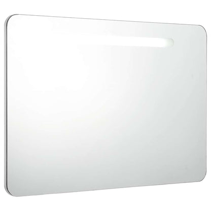 Armadietto Bagno con Specchio e LED 80x9,5x55 cm | homemem39