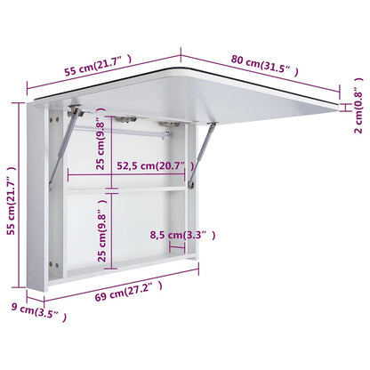 Armadietto Bagno con Specchio e LED 80x9,5x55 cm | homemem39