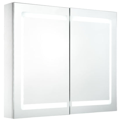 Armadietto Bagno con Specchio e LED 80x12,2x68 cm | homemem39