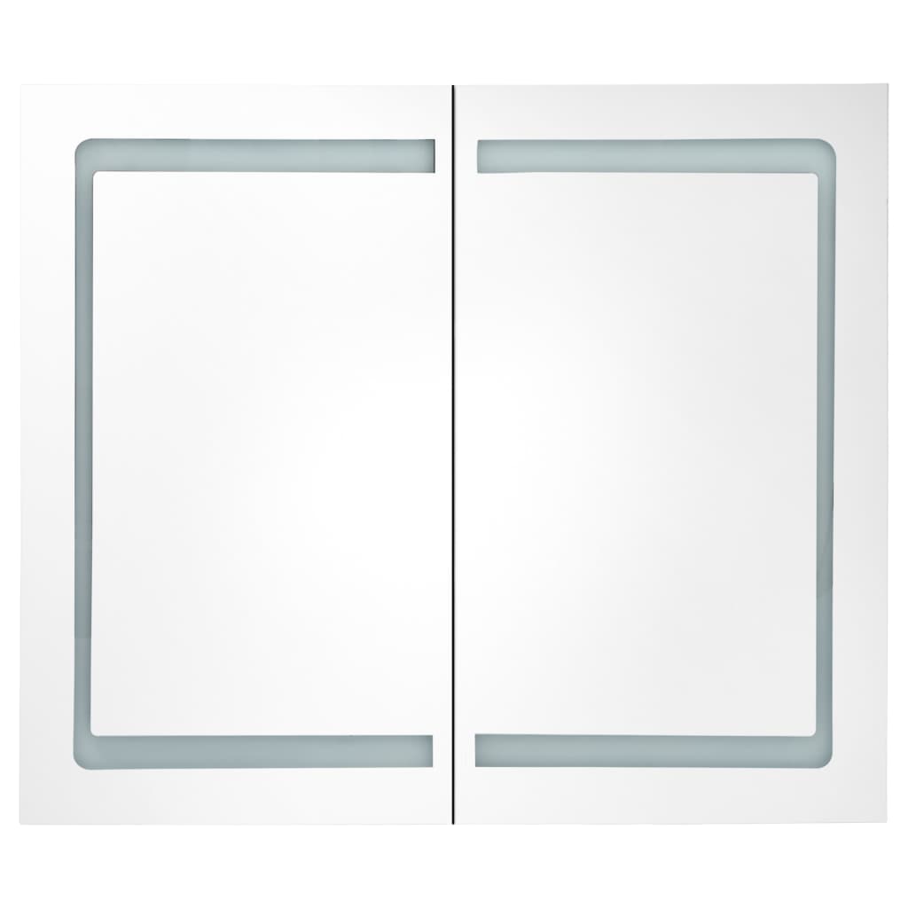 Armadietto Bagno con Specchio e LED 80x12,2x68 cm | homemem39