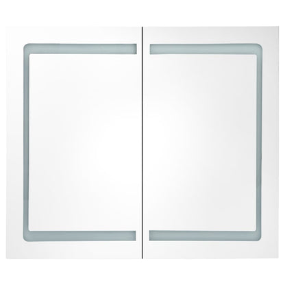 Armadietto Bagno con Specchio e LED 80x12,2x68 cm | homemem39