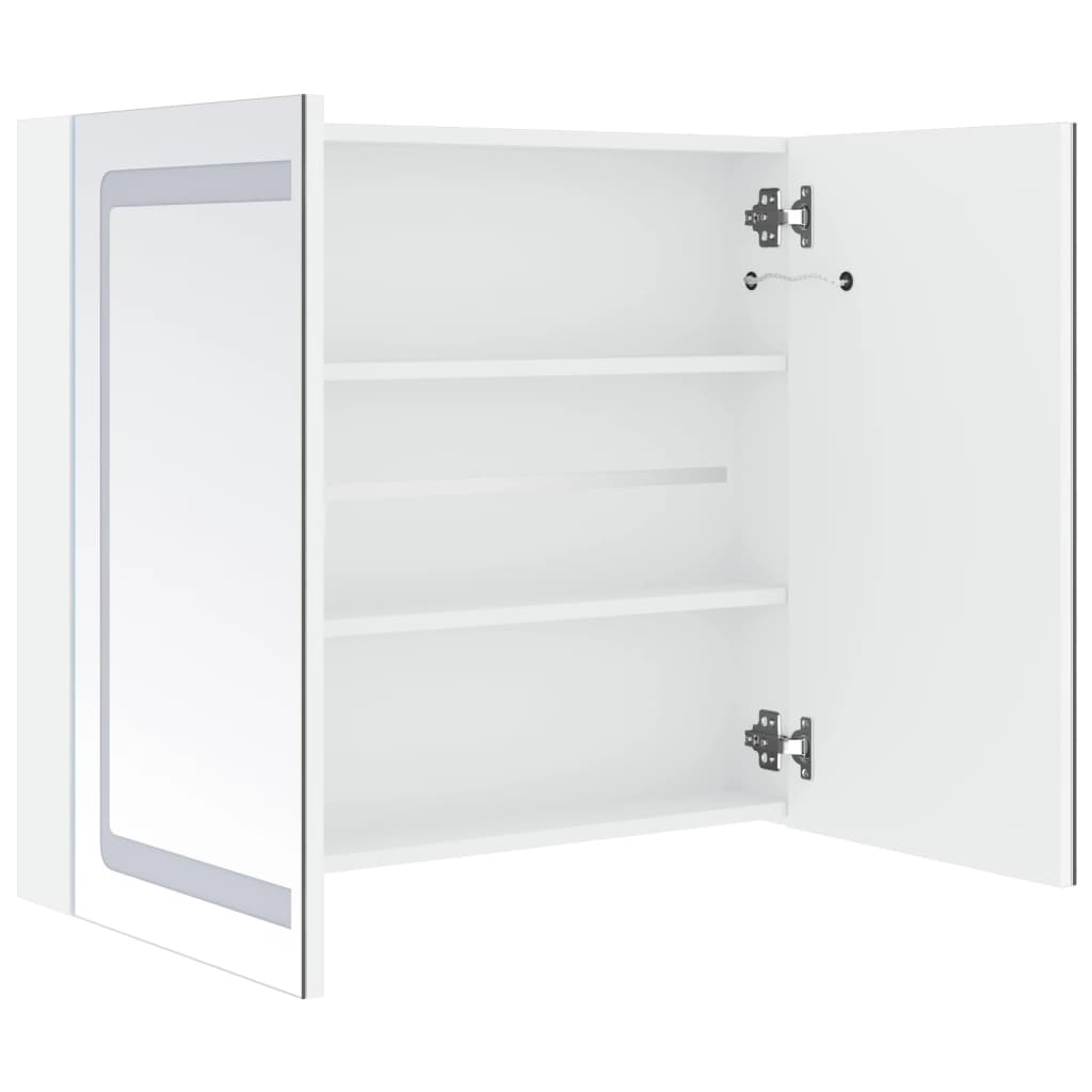 Armadietto Bagno con Specchio e LED 80x12,2x68 cm | homemem39