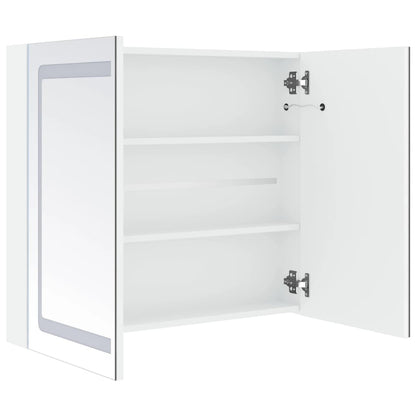 Armadietto Bagno con Specchio e LED 80x12,2x68 cm | homemem39