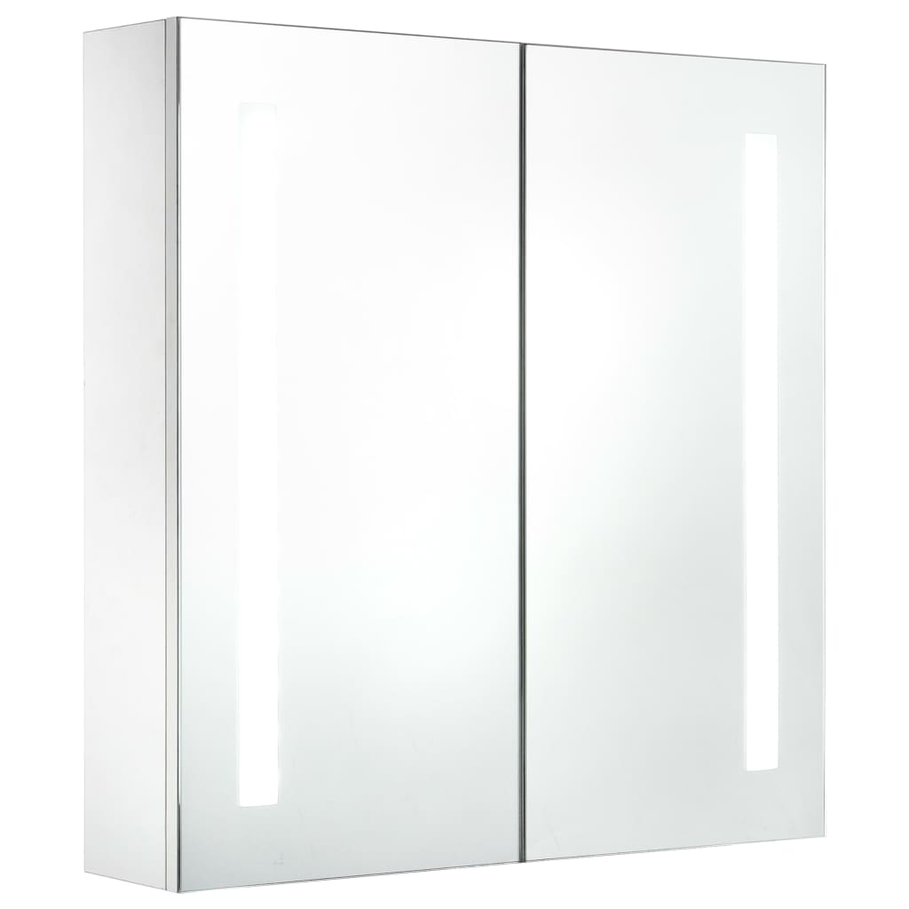 Armadietto Bagno con Specchio e LED 60x14x62 cm | homemem39