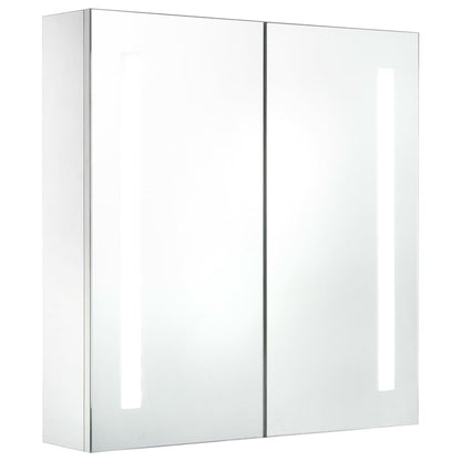 Armadietto Bagno con Specchio e LED 60x14x62 cm | homemem39