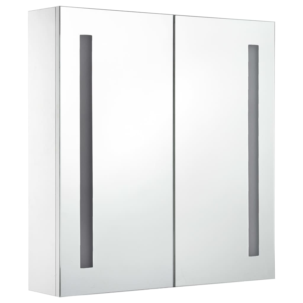 Armadietto Bagno con Specchio e LED 60x14x62 cm | homemem39