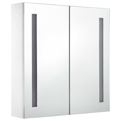 Armadietto Bagno con Specchio e LED 60x14x62 cm | homemem39